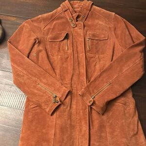 Twiggy London Brown Suede Jacket in Size Sm
